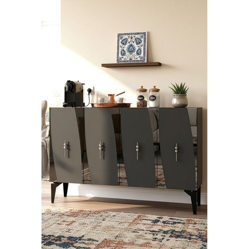 Hanah home komoda Elips 120, 120 cm, antracit / srebrna Cene