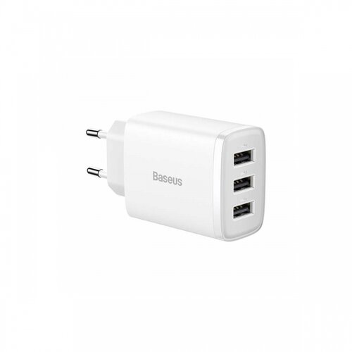  Hišni polnilec Baseus Compact, 3 x USB 17W, bel Cene