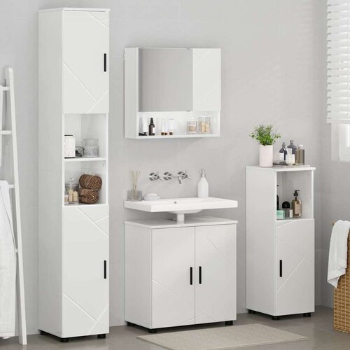  Set namje&amp;scaron;taja za kupaonicu Zidne 4 pcs Visoki sjaj bijela Slike