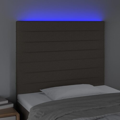  LED uzglavlje smeđesivo 100x5x118/128 cm od tkanine Slike