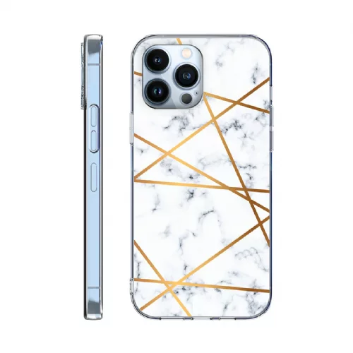 Onasi silikonski ovitek marmor za iphone 14 6.1 - bel