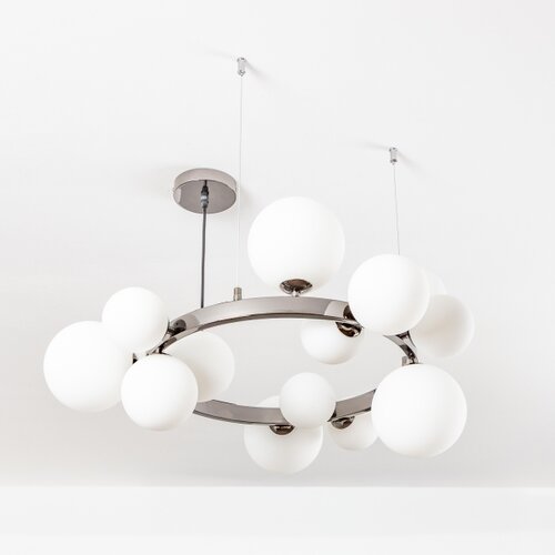  Brilagi - LED luster na sajli MILLA 15xG9/3W/230V crni hrom/bela Slike