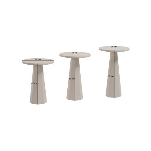 Hanah home Set klub stolića, Lilyum, 3 dijela, Bijela Slike