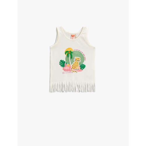 Koton Embroidered Animal Figure Tasseled Singlet Cotton Cotton Slike