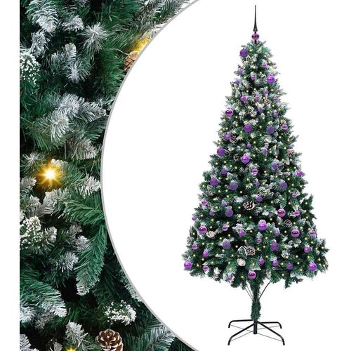 VidaXL Umjetno božićno drvce Zelena 240 cm PVC i Čelik i Plastika Slike