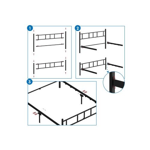 Hanah home bračni krevet Akın black 120 x 200 Slike