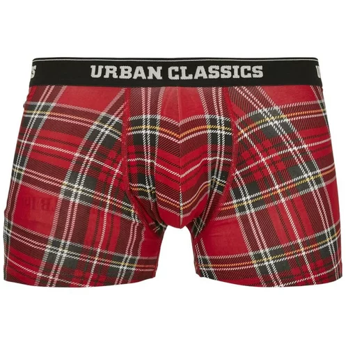 Urban Classics Boxer Shorts 3-Pack Red Plaid Aop+moose Aop+blk