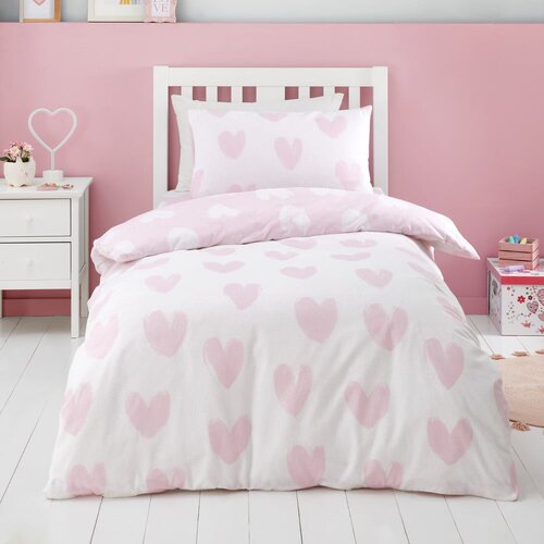 Catherine Lansfield Flanelna otro&amp;scaron;ka posteljnina za otro&amp;scaron;ko posteljico 120x150 cm Hearts &amp;ndash; Slike