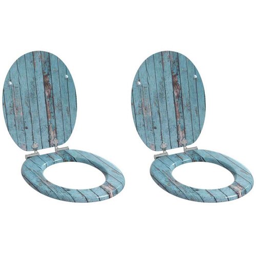  Toaletni pokrov s tiho zaporo 2 pcs Modra 44 x 38 cm MDF plo&scaron;ča, (5000207993) Cene
