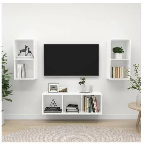  TV omarica 3-delna bela iverna plošča