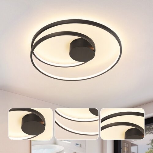  Brilagi - TWISTER LED stropno svetlo, prigu&amp;scaron;iva, LED/48W/230V, &amp;Oslash; 50 cm, crna + daljinski upravljač Slike