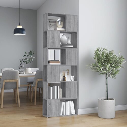 vidaXL Ormarić za knjige / pregrada siva boja hrasta 60 x 24 x 186 cm Cijene