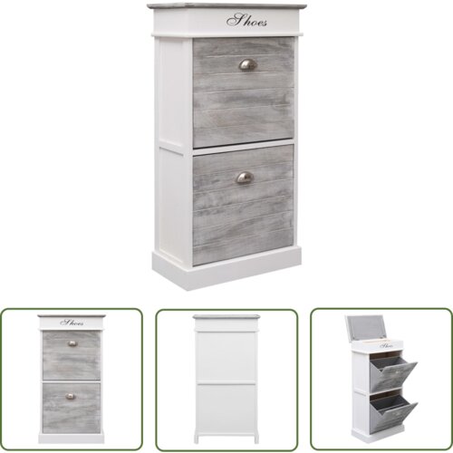 The Living Store Omarica za čevlje siva 50x28x98 cm les pavlovnije - Omarica Za Čevlje, (21744440) Cene