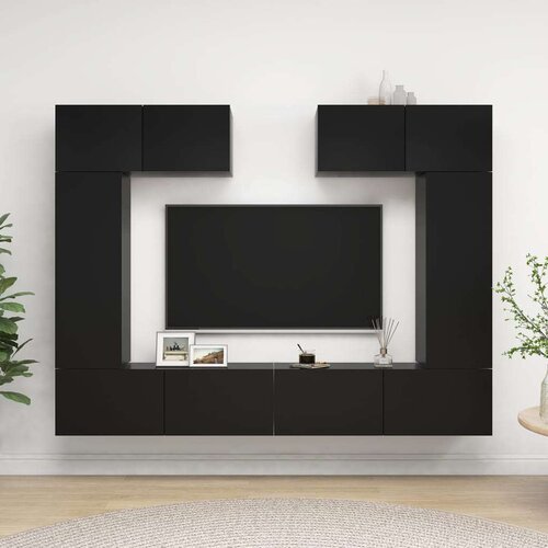  6-dijelni set TV ormarića od iverice crni Cene