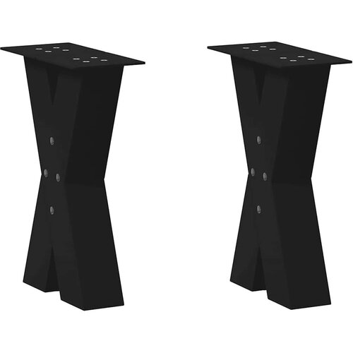  Noge za klubsko mizico v obliki črke X, 2 kosa, črne, 28 x (42-43) cm, jeklo, (22123529) Cene