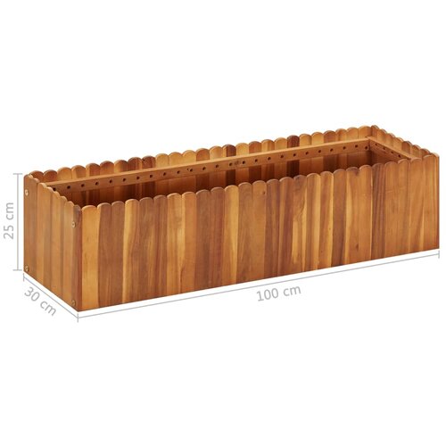  Vrtna posuda za sadnju od masivnog bagremovog drva 100x30x25 cm Slike