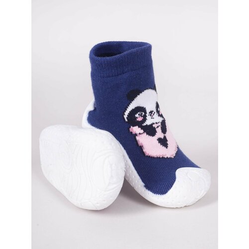 Yoclub Kids's Baby Girls' Anti-Skid Socks With Rubber Sole P2 Navy Blue Slike