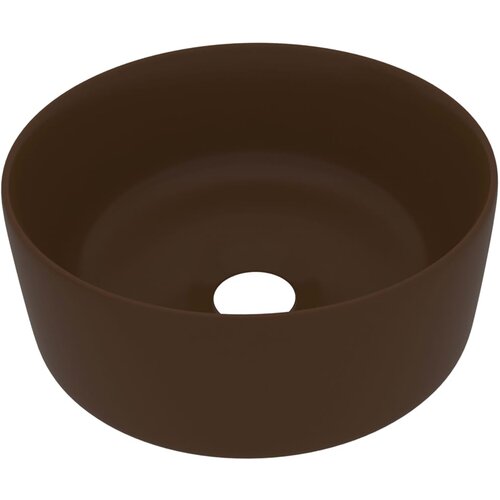 Maison Chic Razkošen Umivalnik - Kopalna umivalnik - Lavabo okrogel mat temno rjav 40x15 cm keramičen, (21684734) Cene