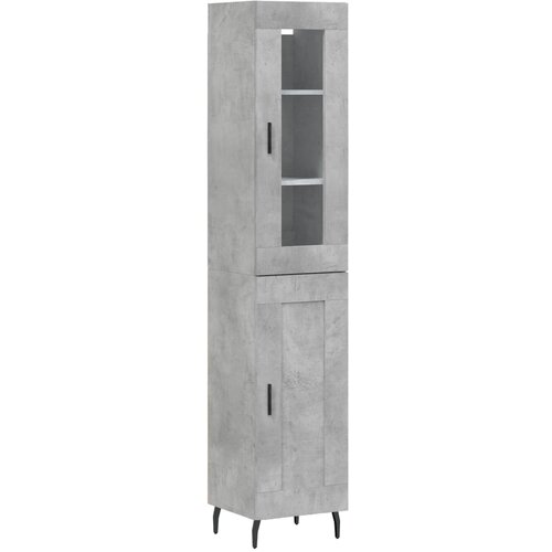 Maison Chic Visoka omara - Komoda - Predalnik betonsko siva 34,5x34x180 cm inženirski les, (21721148) Cene