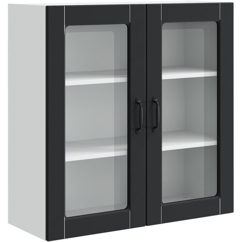  Zidni stakleni ormarić Crna 80 x 31 x 80 cm Konstruirano drvo Slike