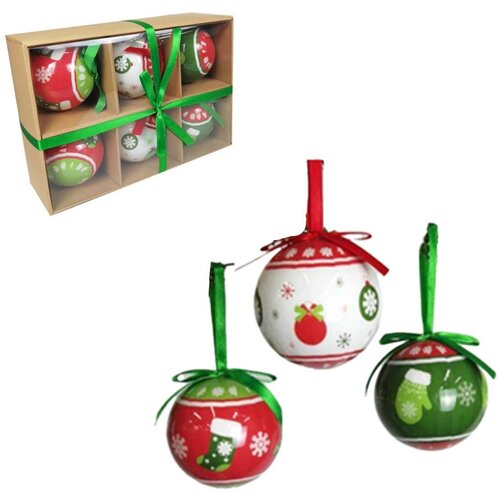  novogodišnje kugle 7.5cm u ukrasnoj kutiji set 6/1 Cene