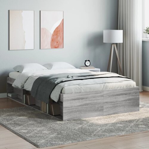 VidaXL Posteljni okvir siva sonoma 120x190 cm Slike