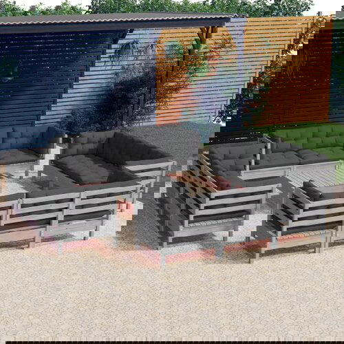 vidaXL 13-dijelna vrtna garnitura od borovine s antracit jastucima Cijene