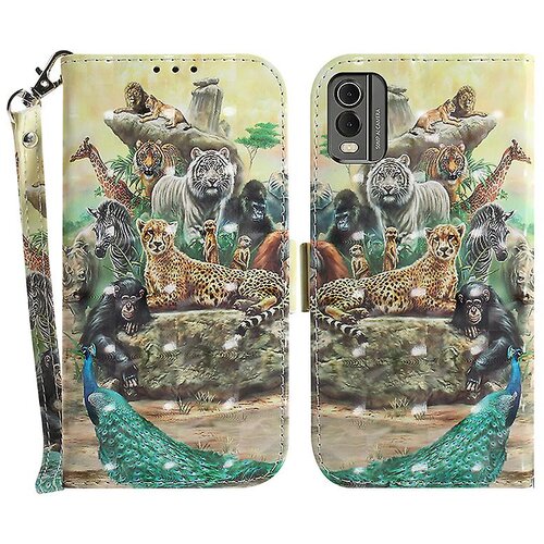 INORCO Za Nokia C32 Pattern Design Folio Cover PU usnjena torbica za telefon s stojalom in paščkom, (22035971) Cene