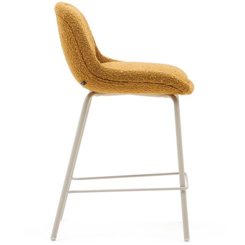 Kave Home Gorčično rumen barski stol (vi&amp;scaron;ina sedeža 65 cm) Aimin &amp;ndash; Slike