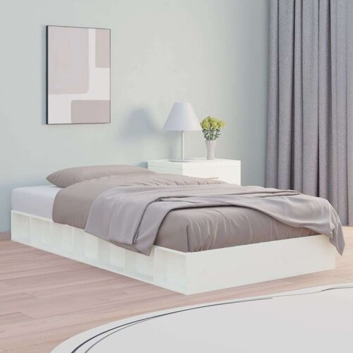  Posteljni okvir bel 75x190 cm 2FT6 trden les Cene
