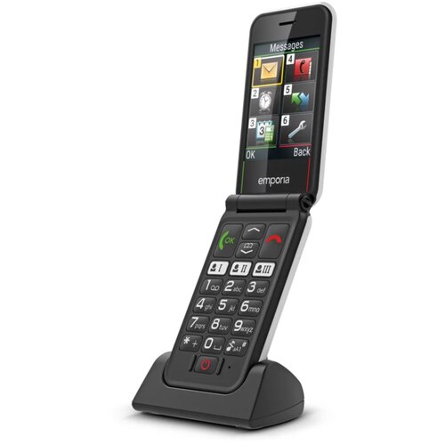Emporia SIMPLICITYglam senior preklopni telefon ip54, stanica za punjenje, sos ključ, zaštićeno od prskanja vode bijela Cijene