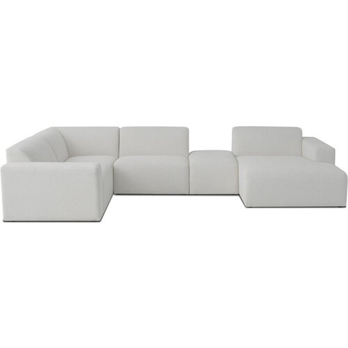 Scandic Bijela kutna garnitura od boucl&amp;eacute; tkanine (u obliku slova &amp;quot;U&amp;quot;) Roxy &amp;ndash; Slike
