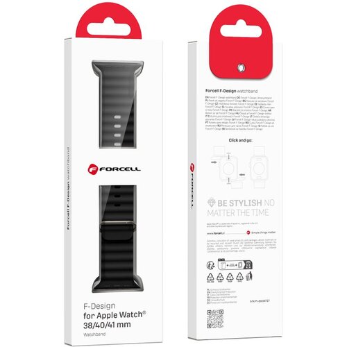 forcell narukvica za sat f-design FA12 za apple watch 42/44/45/49mm crna Cene