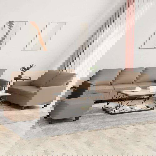 vidaXL 3-dijelni set sofa s jastucima boja cappuccina od umjetne kože Cene