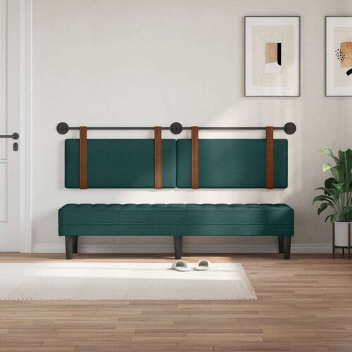  Držeće uzglavlje Zidne Tamnozelena 190 x 55 x 5 cm Antikni PU - Tamnozelena 180 cm bez LED Slike