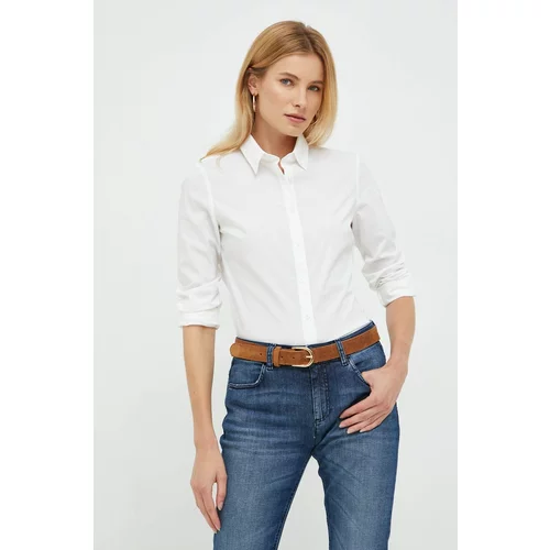 Sisley Košulja za žene, boja: bijela, regular, s klasičnim ovratnikom