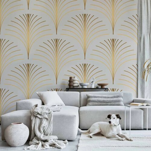  Foto tapeta - Gold Linear Pattern on Marble Background 200x140 Premium Cene