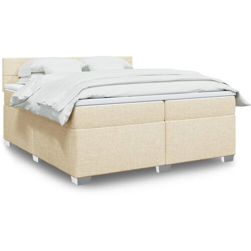 The Living Store Box spring postelja z vzmetnico krem 200x200 cm blago - Box Spring Postelja, (21428310) Cene