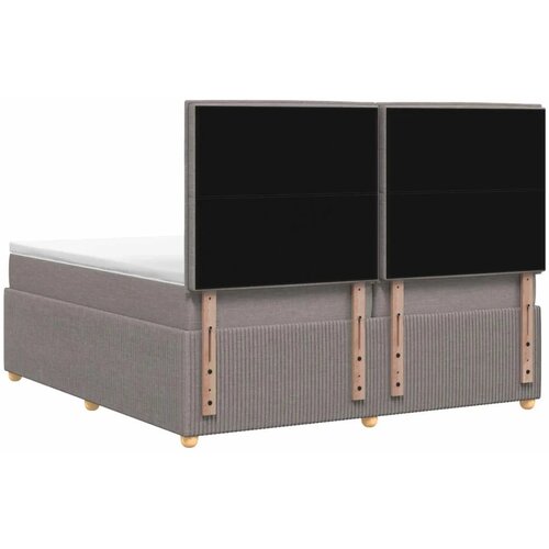  Boxspring krevet s madracem Sivosmeđa 200 x 200 cm Tkanina - Sivosmeđa 200 x 200 cm Dizajn linija Slike