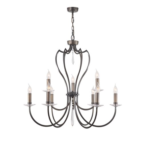 Elstead Lighting Elstead Pimlico Lestenec z 9 lahkimi svetilkami, temno bronasta površina, E14, (22099652) Cene