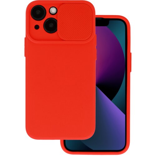 Onasi Lens Cover silikonski ovitek za&amp;scaron;čita za iPhone 15 Plus - rdeč Slike