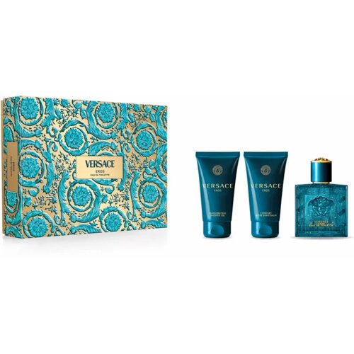 Versace Eros Poklon Set za Muškarce (EDT 50ml + Gel za Tuširanje 50ml + Balzam nakon Brijanja 50ml) Cene