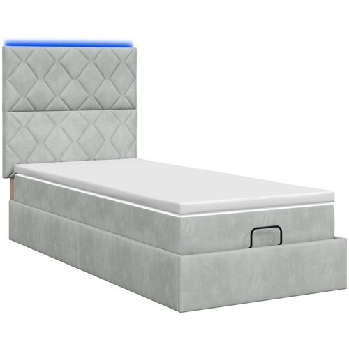  Krevet od pjene s madracem i LED-om Svjetlosiva 80 x 200 cm Slike