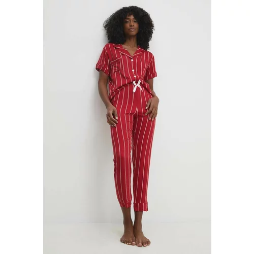 Answear Lab Pidžama za žene, boja: crvena