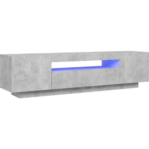 VidaXL TV ormarić s LED svjetlima siva boja betona 160 x 35 x 40 cm Slike