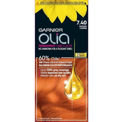 Garnier barva za lase - Olia Permanent Hair Color - 7.40 Intense Copper