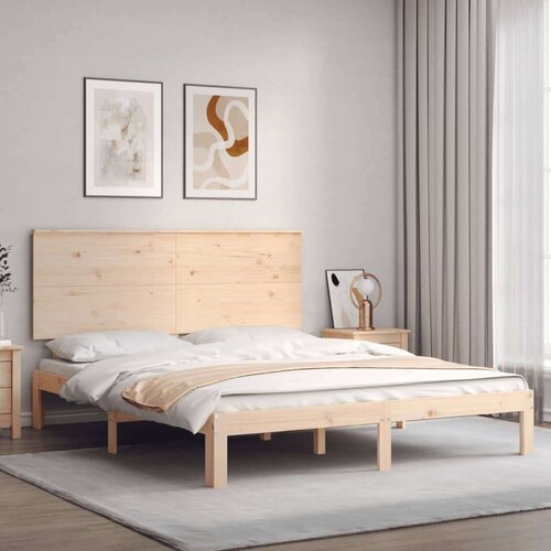  Posteljni okvir z vzglavjem 160x200 cm trden les Cene
