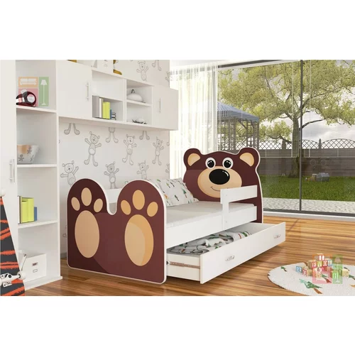 AJK Meble Otroška postelja Živali 80x160 cm - Medvedek