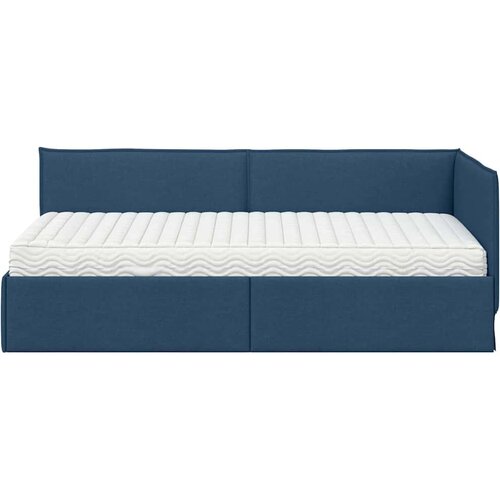  Kutni krevetni okvir s madracem 2 kom. Plava 100 x 200 cm Slike