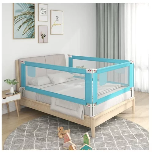  posteljno varovalo za malčke modro 140x25 cm blago
